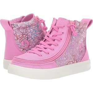 BILLY Footwear Kids Classic Lace High in Pink Print, Kids Size 1